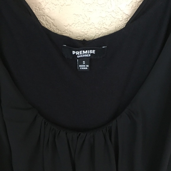SALE
 Premise Dress Small Black Chiffon Flow Dress H30 - Picture 3 of 8